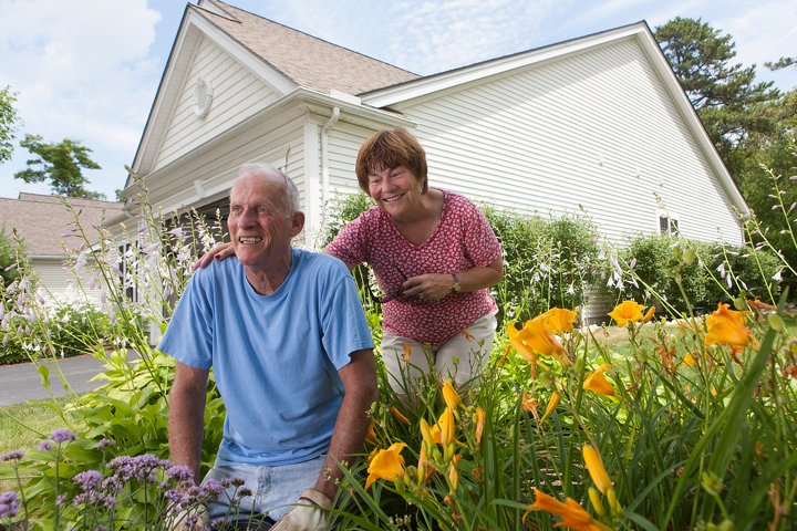 Retired couple enjoying their estate.
